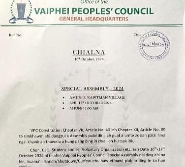 Vaiphei People Council Gen.HQ | CHIALLNA | Special Assembly 2024