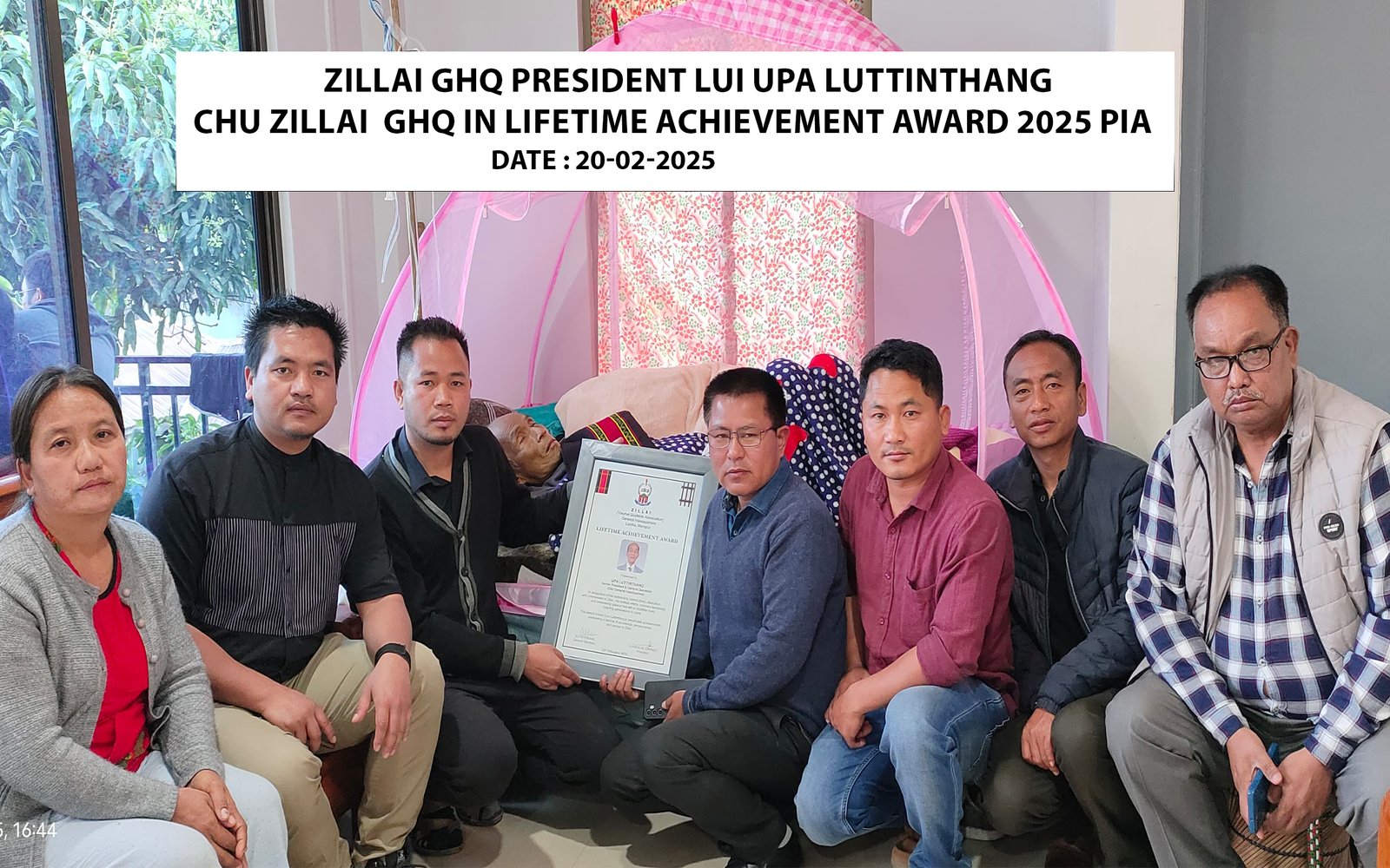 Upa Luttinthang Lifetime Achivement Award Zillai Gen.HQ in pia